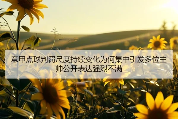 意甲点球判罚尺度持续变化为何集中引发多位主帅公开表达强烈不满